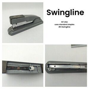 Vintage Swingline STAPLER Grey Metal Commercial Desk Stapler NY USA 8.5" Length